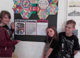 Young artists with their Evolver artworks